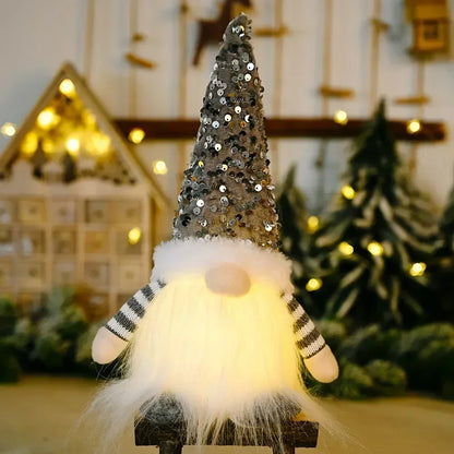 LZINA™ | LED Christmas Gnome | Knitted Design with Night Light | Glowing Christmas Decoration | Warm & Cozy