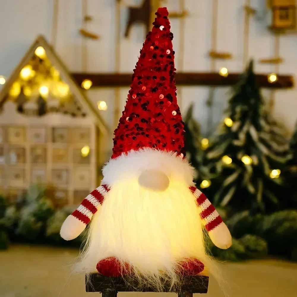 LZINA™ | LED Christmas Gnome | Knitted Design with Night Light | Glowing Christmas Decoration | Warm & Cozy