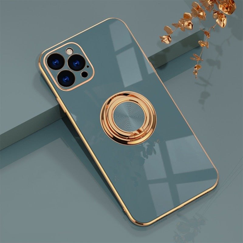 LZINA™ | iPhone Case with Metal Stand Ring