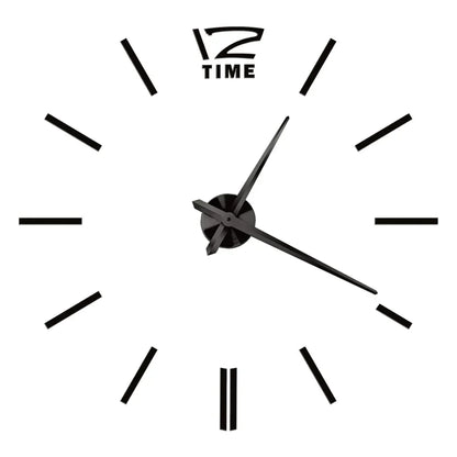 Big Wall Clock DIY 3D Self Adhesive Mirrored Acrylic Wall Clock For Kitchen Dining Room Living Room Creative Home Decor | Bowlift