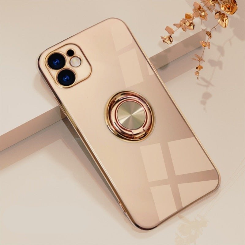 LZINA™ | iPhone Case with Metal Stand Ring