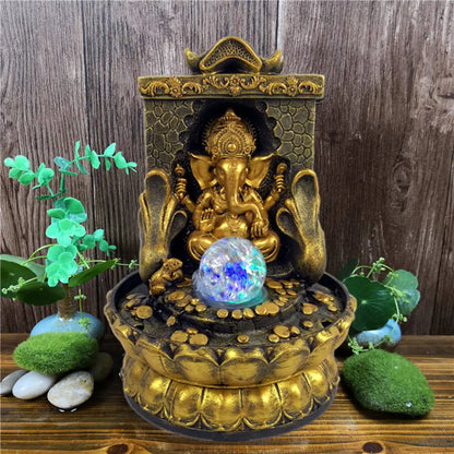 LZINA™ | Stunning Ganesha Statue with LED Inner Water Source