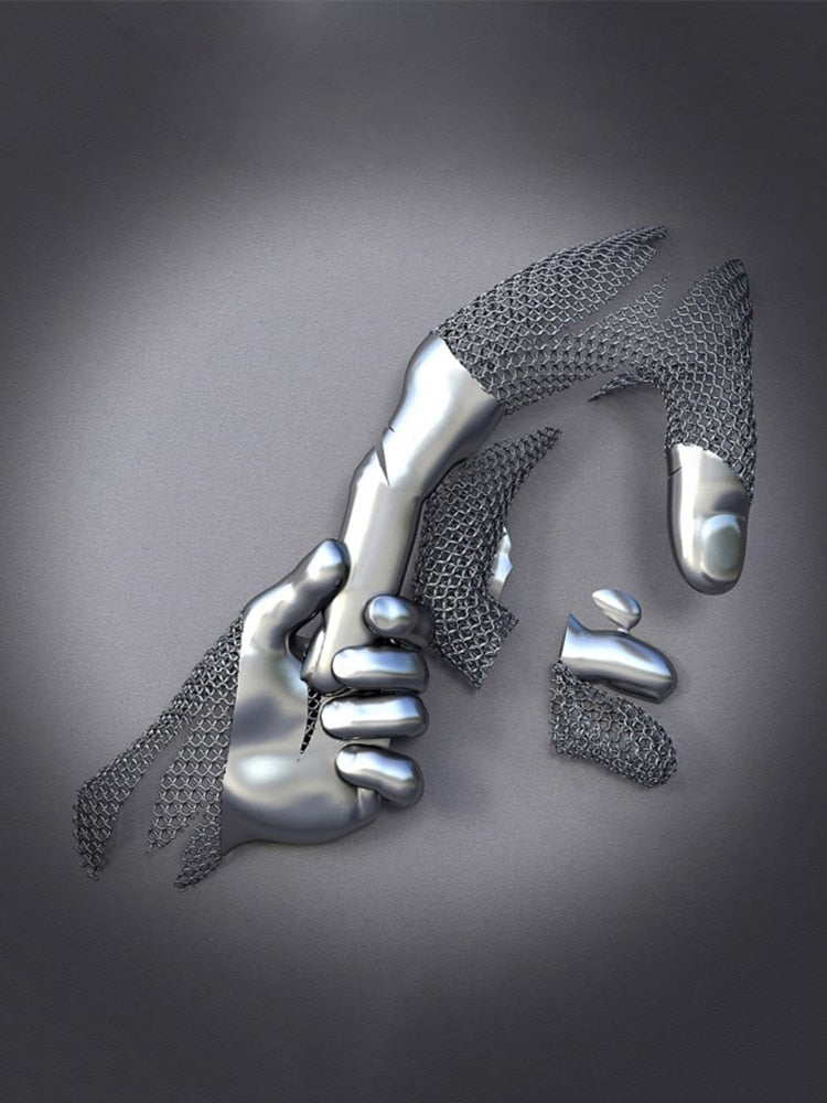 LZINA™ | Metal Figure Statues Styles Abstract Canvas Painting Couples Wall Art Love Sculpture Poster Print Home Decor Living Room Gifts