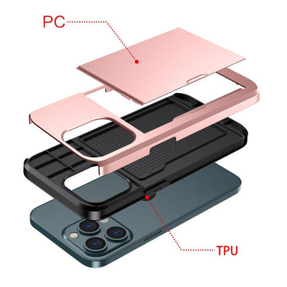 LZINA™ | Business Armor Slide Wallet iPhone Case