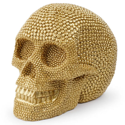 LZINA™ | BUF Large Silver/Gold Skull Statue Resin Craft Decorative Ornaments Halloween Decoration Sculpture Home Decor Figures
