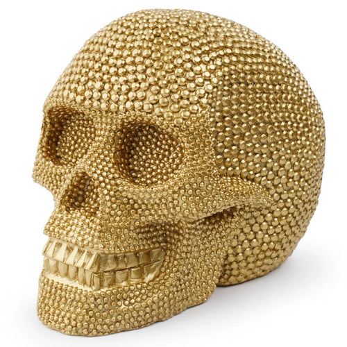 LZINA™ | BUF Large Silver/Gold Skull Statue Resin Craft Decorative Ornaments Halloween Decoration Sculpture Home Decor Figures