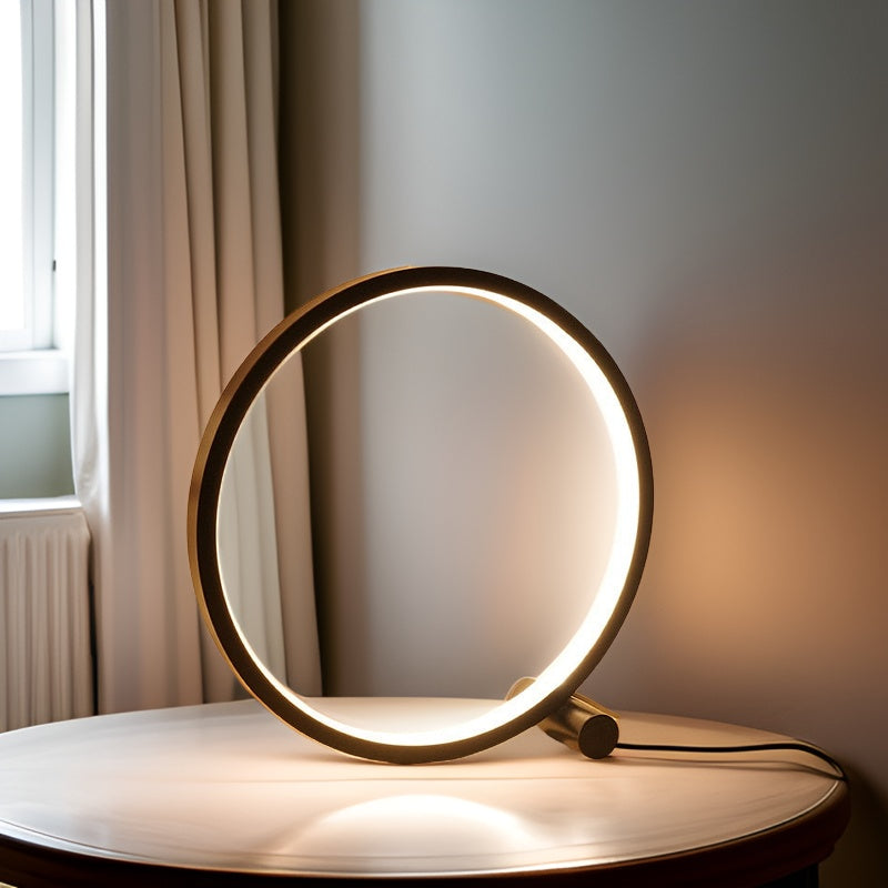 BowLift Halo Glo Lamp — Sleek Minimalist Round LED Table Lamp with Dimmable Lighting
