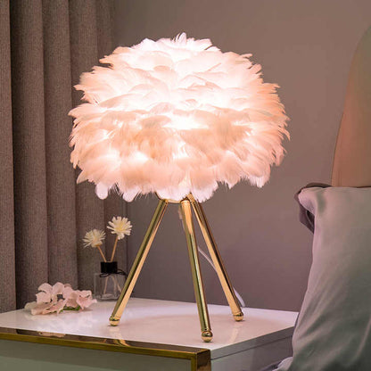 BowLift Table Lamp by FeatherLux – Dimmable Lighting with an Elegant Feather Design