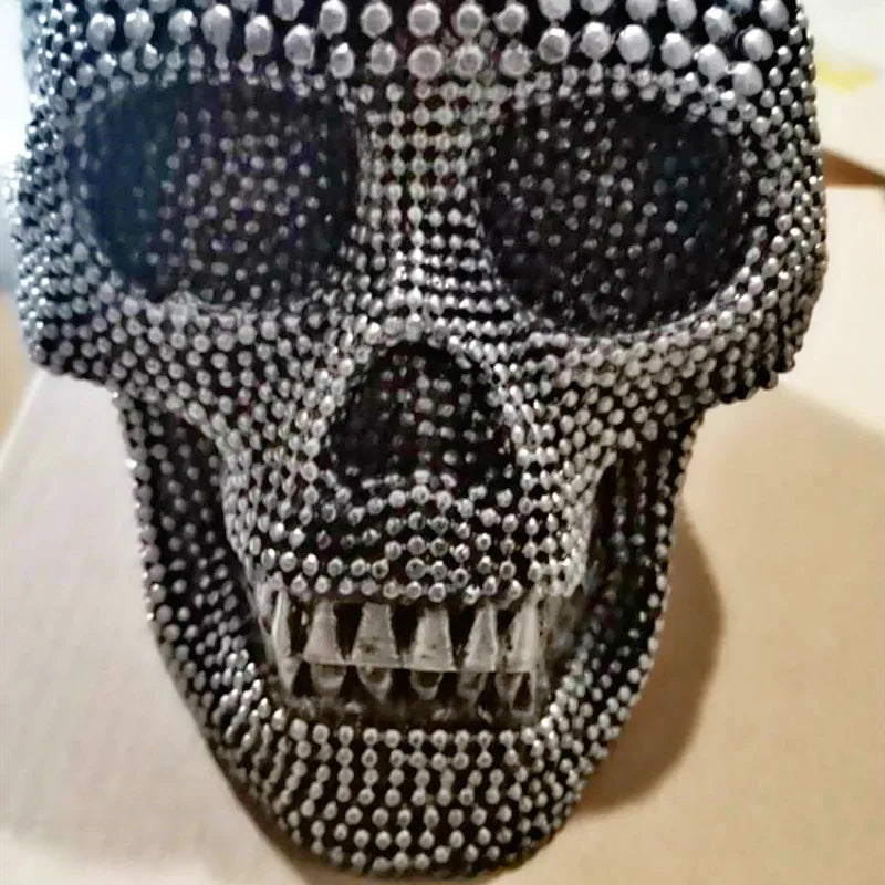 LZINA™ | BUF Large Silver/Gold Skull Statue Resin Craft Decorative Ornaments Halloween Decoration Sculpture Home Decor Figures