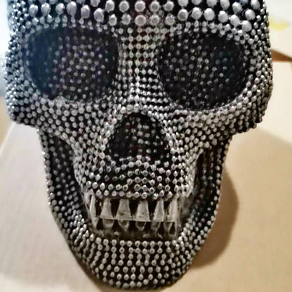 LZINA™ | BUF Large Silver/Gold Skull Statue Resin Craft Decorative Ornaments Halloween Decoration Sculpture Home Decor Figures