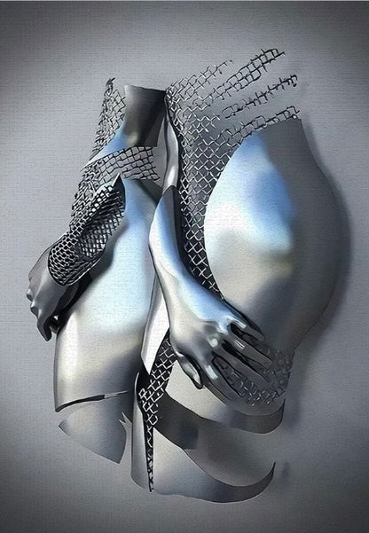 LZINA™ | Metal Figure Statues Styles Abstract Canvas Painting Couples Wall Art Love Sculpture Poster Print Home Decor Living Room Gifts