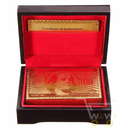 BowLift | 24K Gold Plated Playing Card with Wood - Style Box