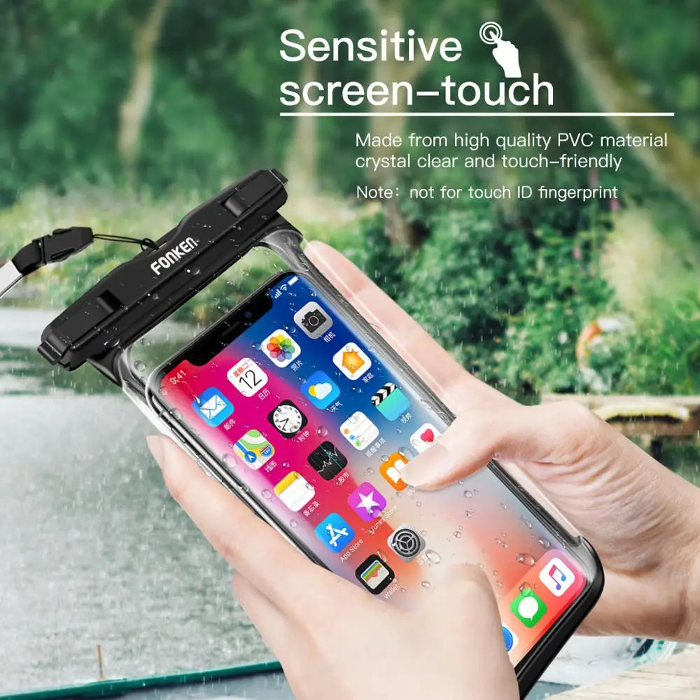LZINA™ | Waterproof Smartphone Case DryVault | Full View Design | Side Accessible | With Carrying Strap