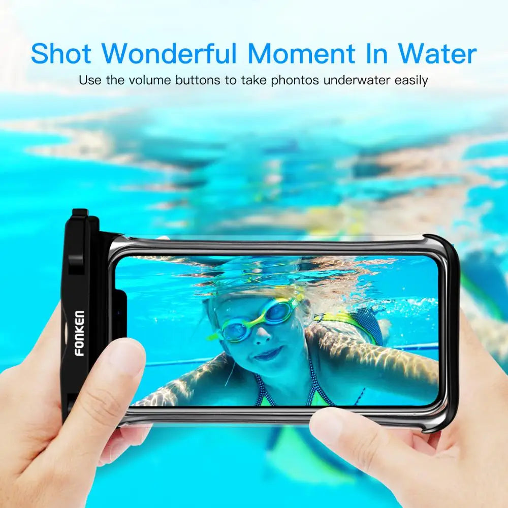 LZINA™ | Waterproof Smartphone Case DryVault | Full View Design | Side Accessible | With Carrying Strap