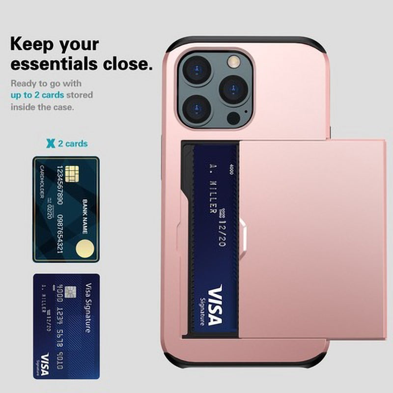 LZINA™ | Business Armor Slide Wallet iPhone Case