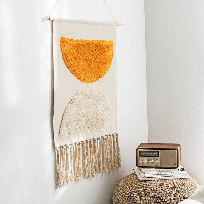 LZINA™ | Handwoven geometric pattern tassel wall hanging