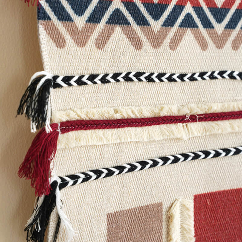 LZINA™ | Handwoven geometric pattern tassel wall hanging