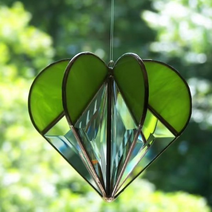 LZINA™ | Handcrafted Heart-Shaped Sun Catcher Made of Stained Glass