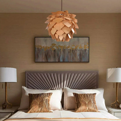 BowLift | Handcrafted Wooden Pine Cone Pendant Light