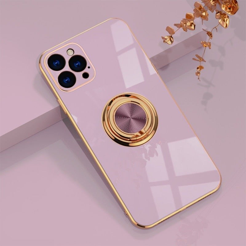 LZINA™ | iPhone Case with Metal Stand Ring