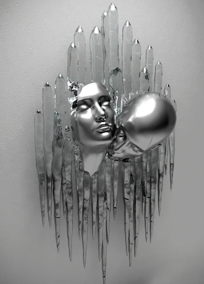 LZINA™ | Metal Figure Statues Styles Abstract Canvas Painting Couples Wall Art Love Sculpture Poster Print Home Decor Living Room Gifts