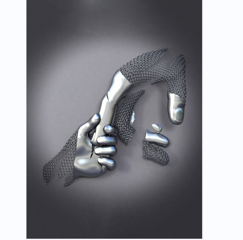 LZINA™ | Metal Figure Statues Styles Abstract Canvas Painting Couples Wall Art Love Sculpture Poster Print Home Decor Living Room Gifts