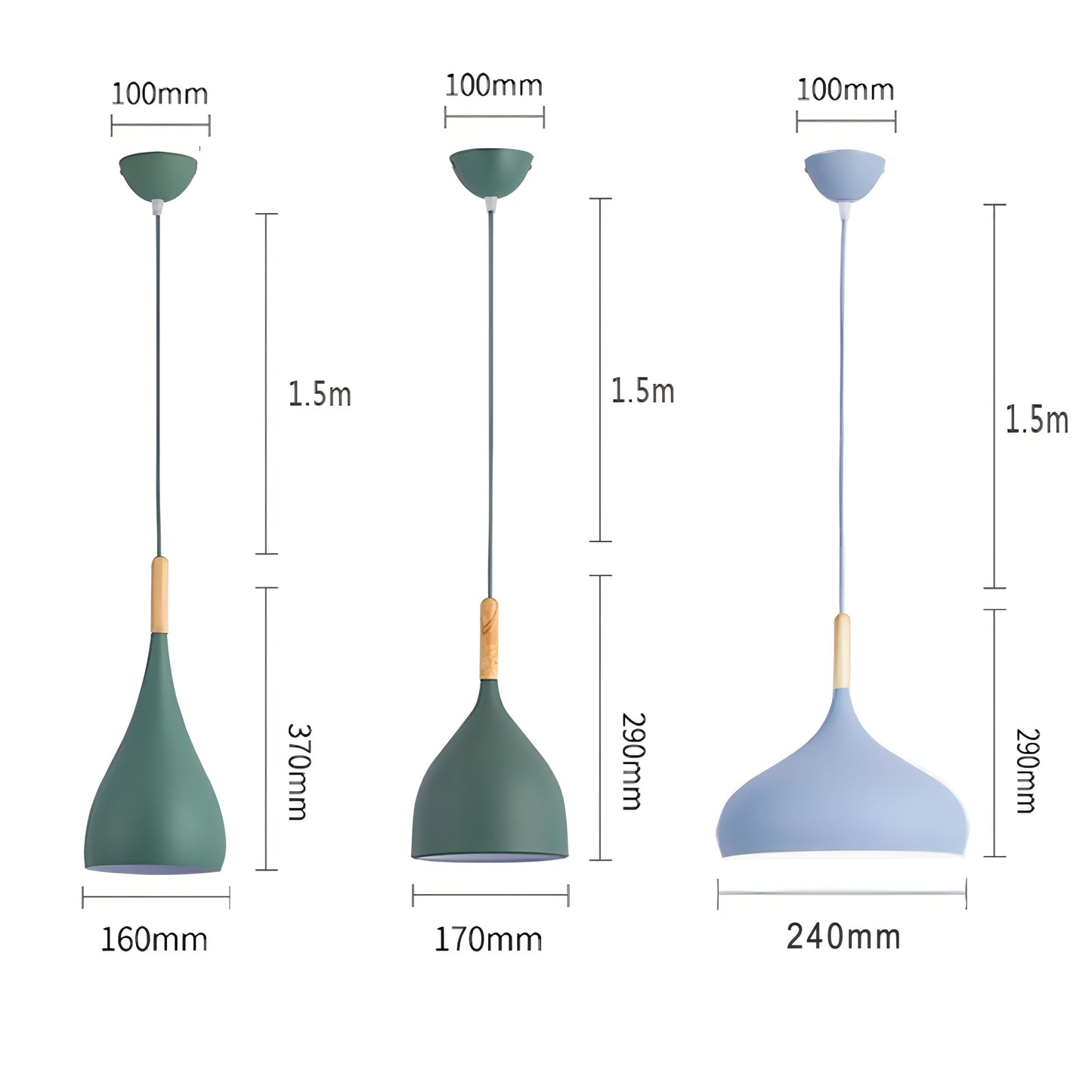 BowLift | Talon - Modern Drop-Shaped Wooden Pendant Light Scandinavian Ceiling Light