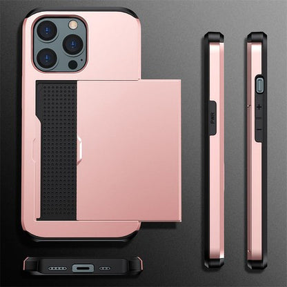 LZINA™ | Business Armor Slide Wallet iPhone Case