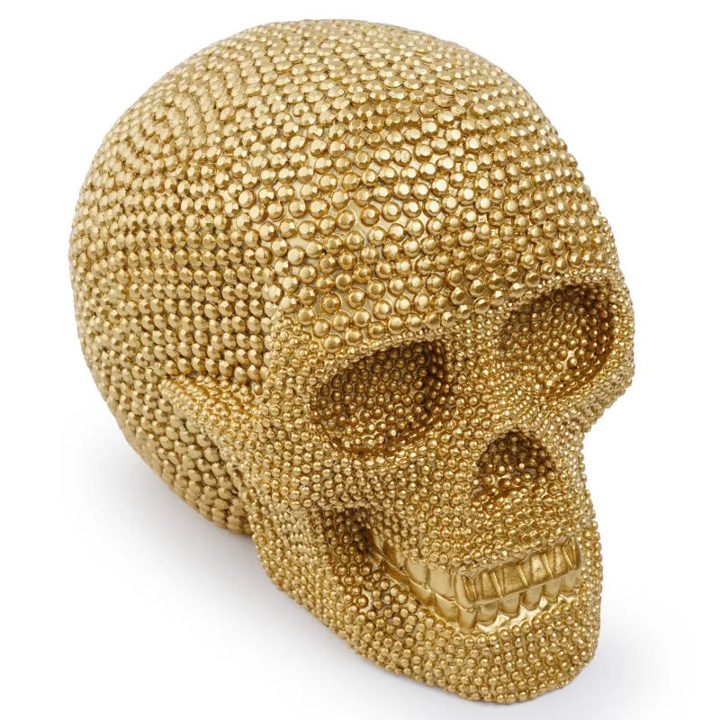 LZINA™ | BUF Large Silver/Gold Skull Statue Resin Craft Decorative Ornaments Halloween Decoration Sculpture Home Decor Figures