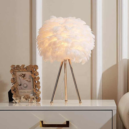 BowLift Table Lamp by FeatherLux – Dimmable Lighting with an Elegant Feather Design