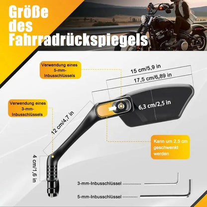 BowLift | Bike mirror made of stainless steel – Shatterproof & 360° Redatable for more safety