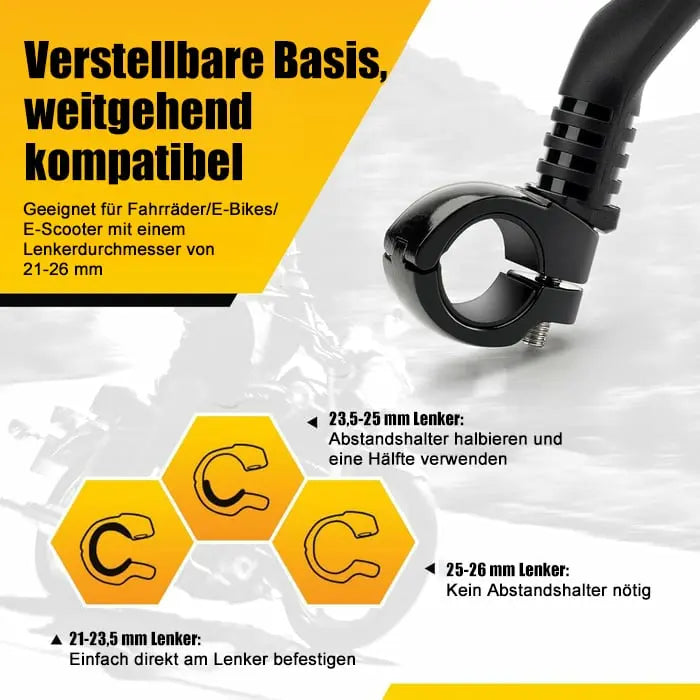 BowLift | Bike mirror made of stainless steel – Shatterproof & 360° Redatable for more safety
