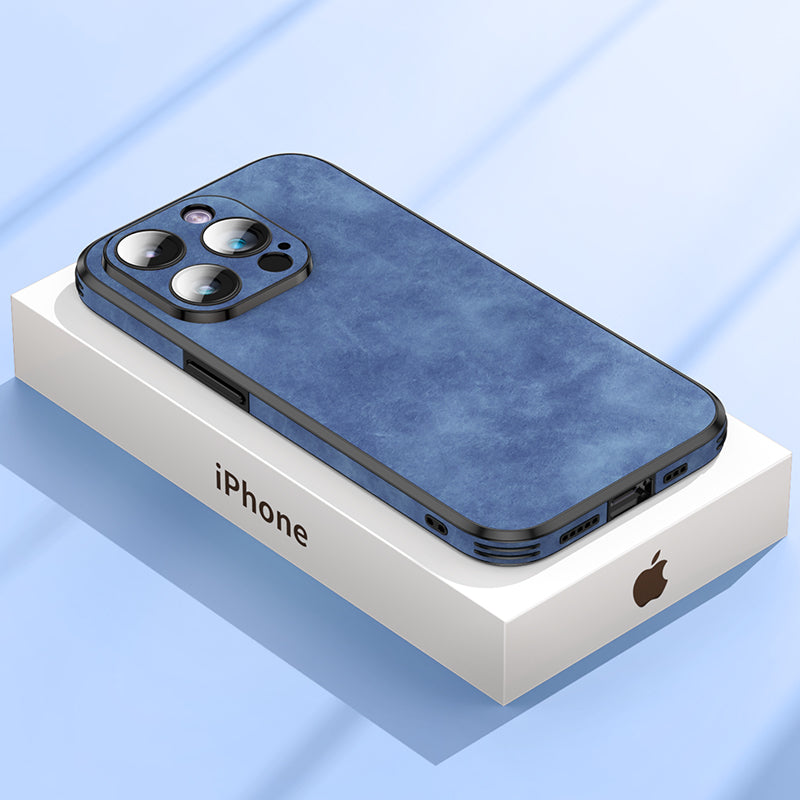 LZINA™ | High-quality leather iPhone case with shockproof camera protection cover bag | MagSafe case for Apple iPhone 15/14/13 Pro Max Plus | Armor cover phone case