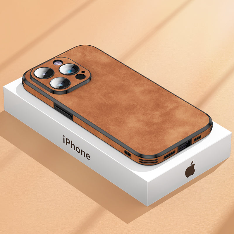 LZINA™ | High-quality leather iPhone case with shockproof camera protection cover bag | MagSafe case for Apple iPhone 15/14/13 Pro Max Plus | Armor cover phone case