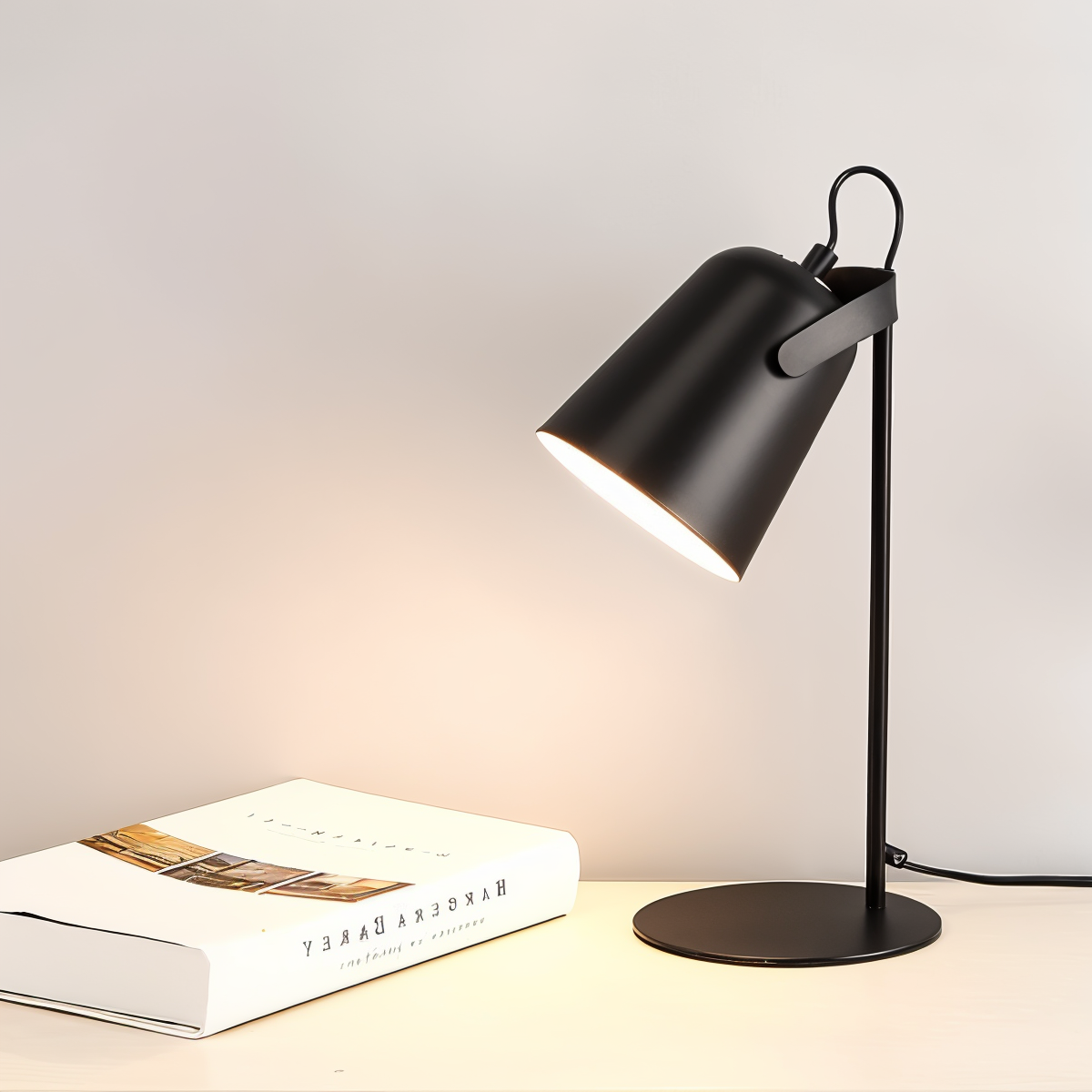 BowLift Macaron – Adjustable Nordic Table Lamp for a Sleek, Modern Office