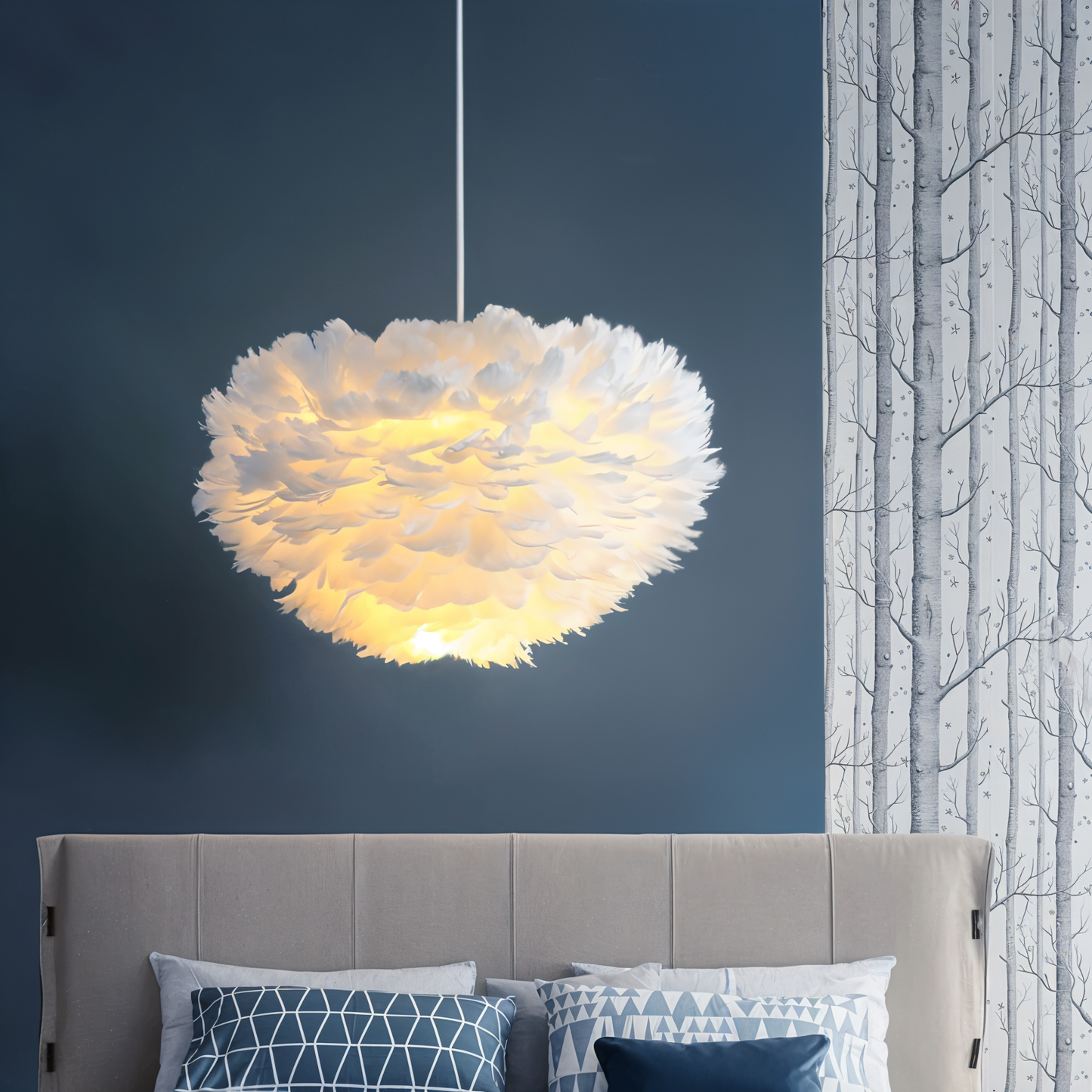 BowLift | Dreamcatcher Feather Chandelier - Handmade, adjustable pendant light