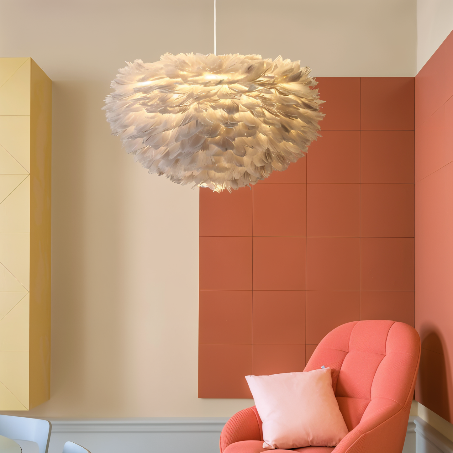 BowLift | Dreamcatcher Feather Chandelier - Handmade, adjustable pendant light