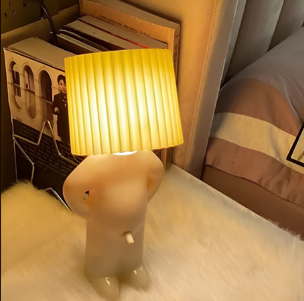 BowLift Table Lamp - Playful Shy Boy LED Light with Creative Design
