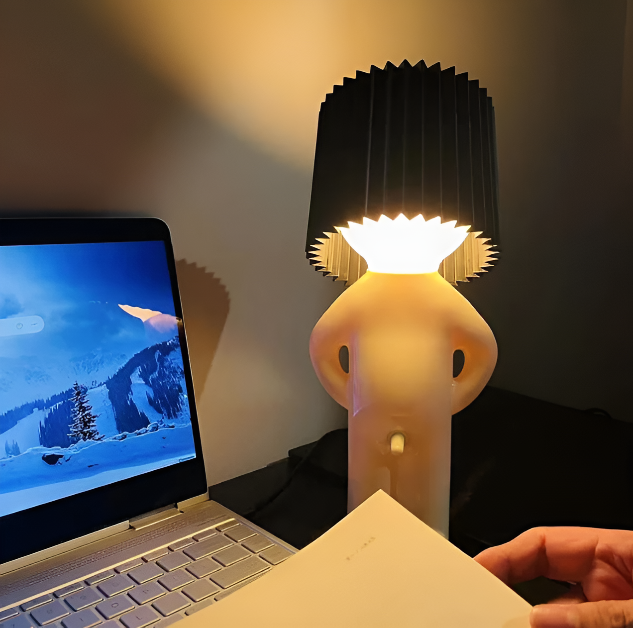 BowLift Table Lamp - Playful Shy Boy LED Light with Creative Design