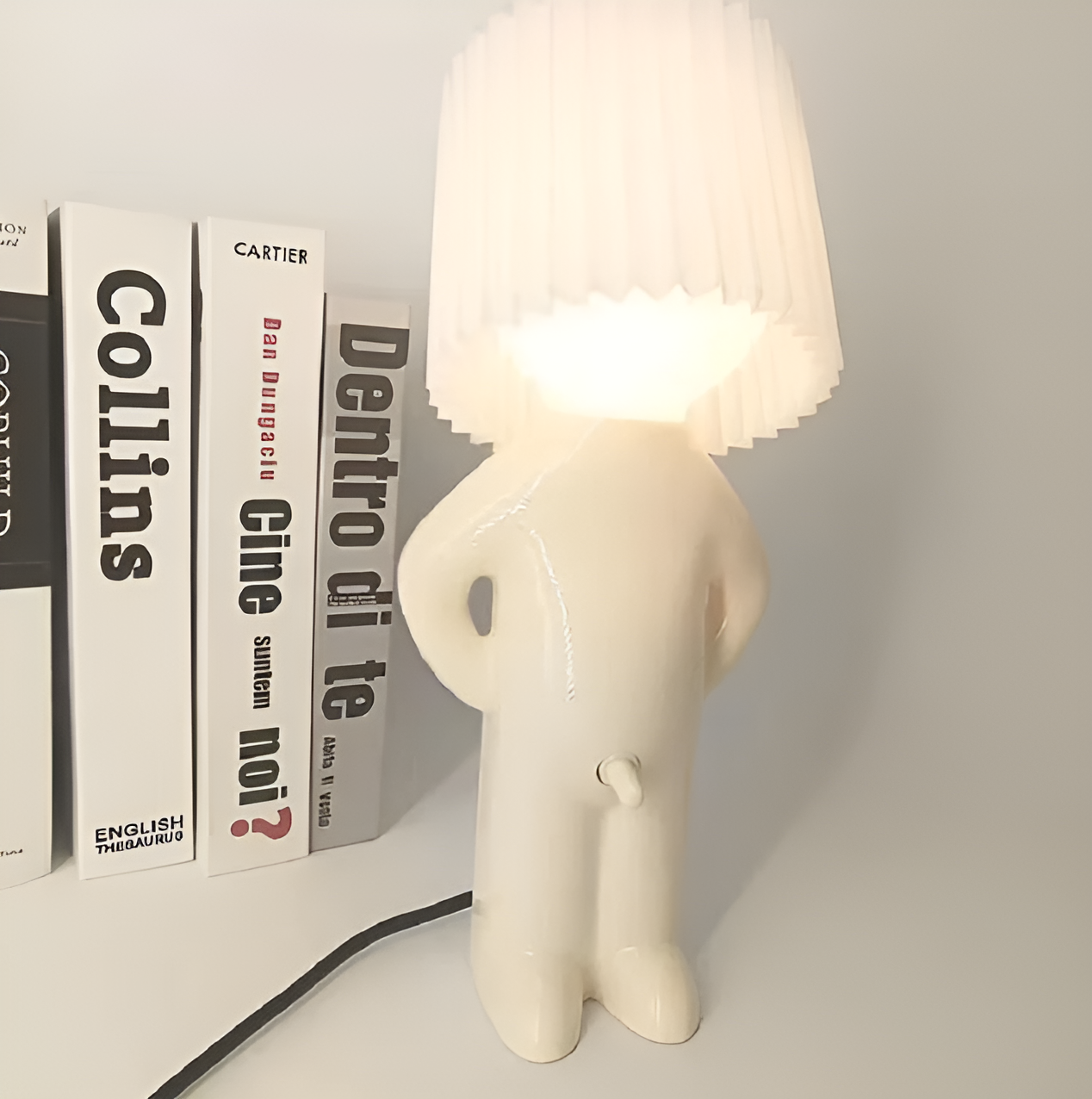 BowLift Table Lamp - Playful Shy Boy LED Light with Creative Design