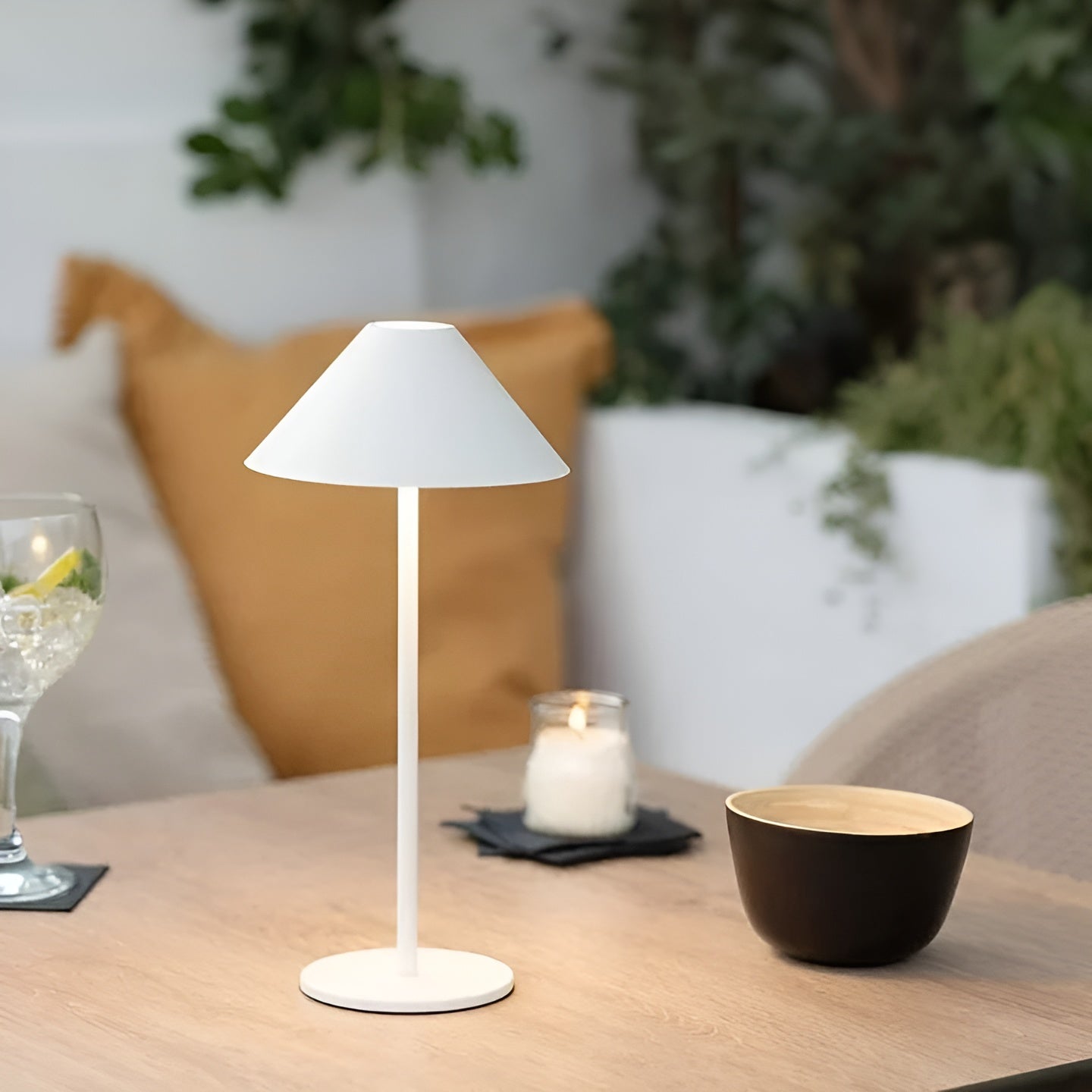 BowLift LumiLuxe Nordic Cone LED Table Lamp — Dimmable with Touch Control
