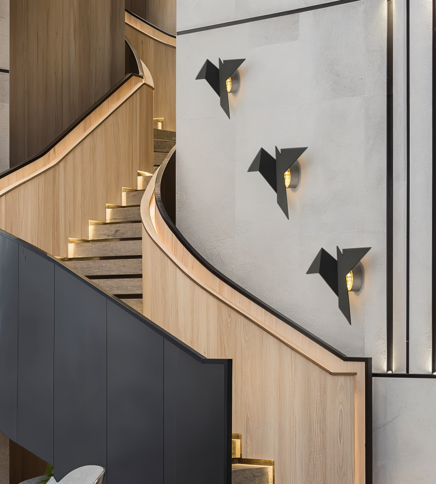 BowLift OriTori Wall Light — Geometric Origami Bird Design with Japanese-Style Aesthetic