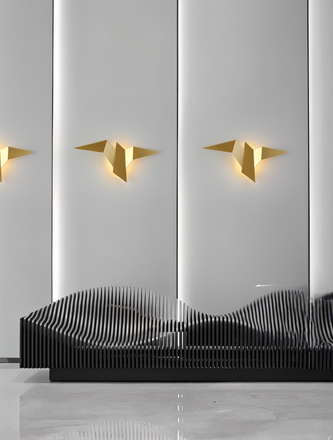 BowLift OriTori Wall Light — Geometric Origami Bird Design with Japanese-Style Aesthetic