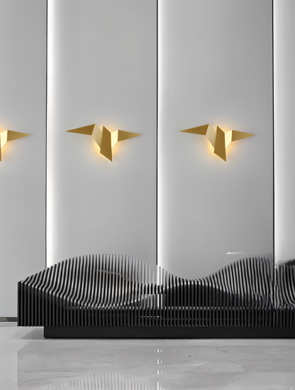 BowLift OriTori Wall Light — Geometric Origami Bird Design with Japanese-Style Aesthetic