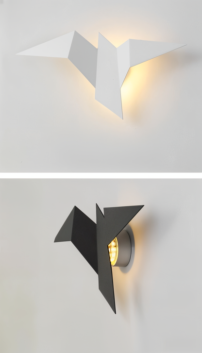 BowLift OriTori Wall Light — Geometric Origami Bird Design with Japanese-Style Aesthetic