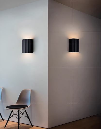 BowLift Striped Resin LED Wall Light for a Modern Nordic Ambience