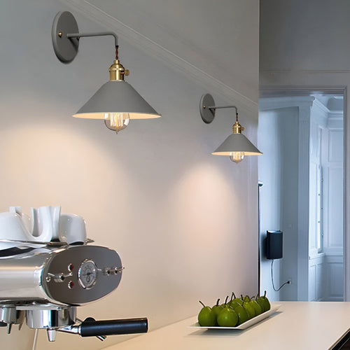 BowLift Retro Vintage Wall Lamp — Vintage-Inspired Cone Metal Wall Light