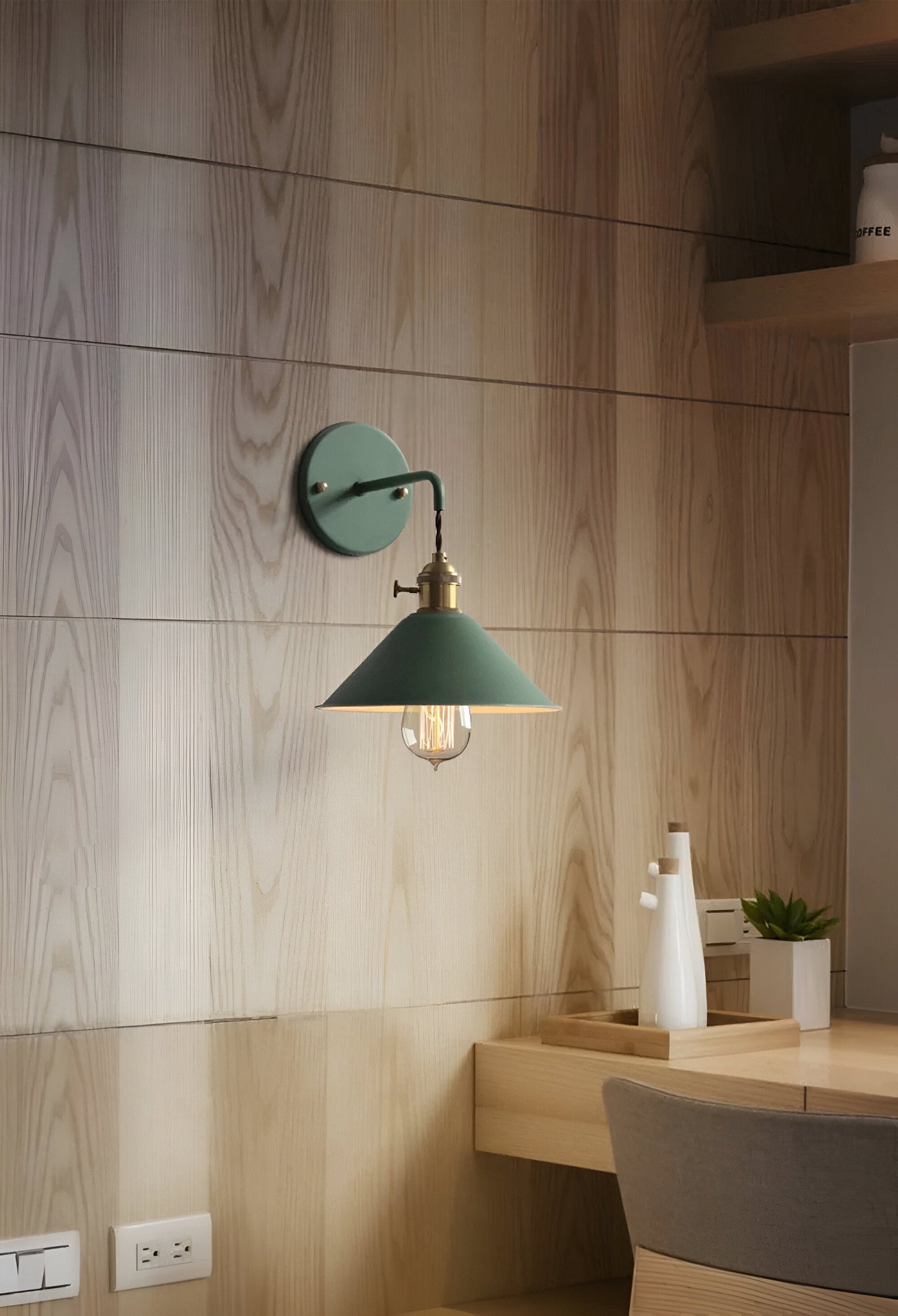 BowLift Retro Vintage Wall Lamp — Vintage-Inspired Cone Metal Wall Light