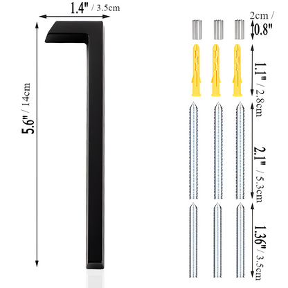 LZINA™ | Black Full House Number - House Number Modern - House Number Sign