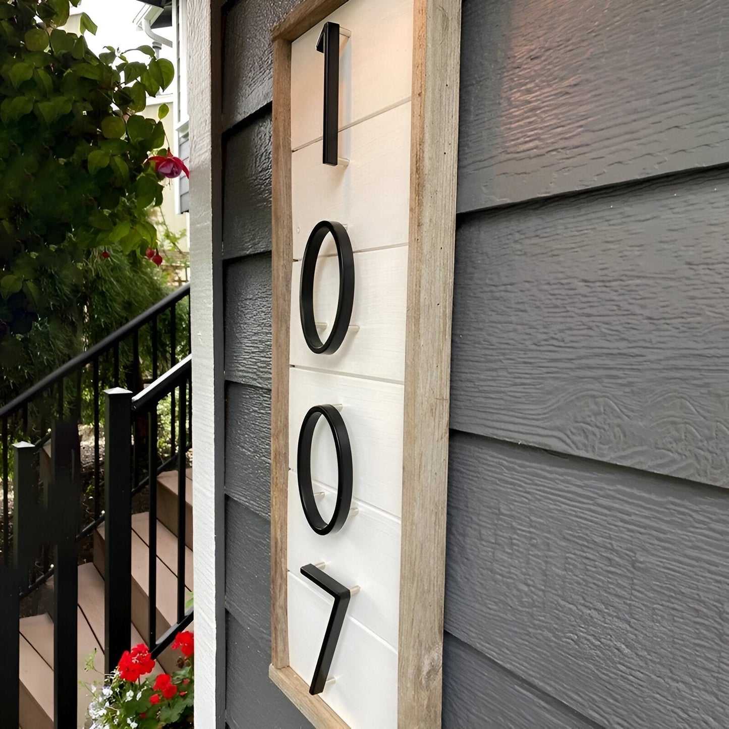 LZINA™ | Black Full House Number - House Number Modern - House Number Sign